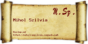 Mihol Szilvia névjegykártya